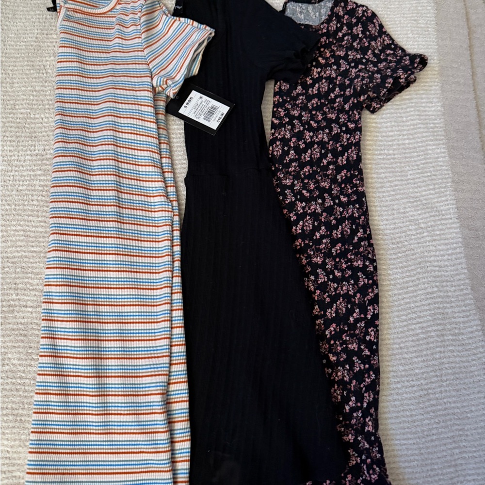 Art Class kids Midi Dresses - Striped, Black, Floral